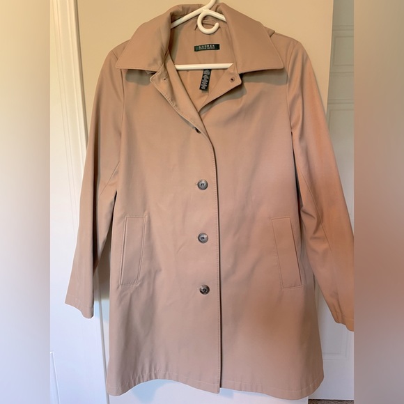 Ralph Lauren Tan Raincoat, Size Large - Picture 1 of 4